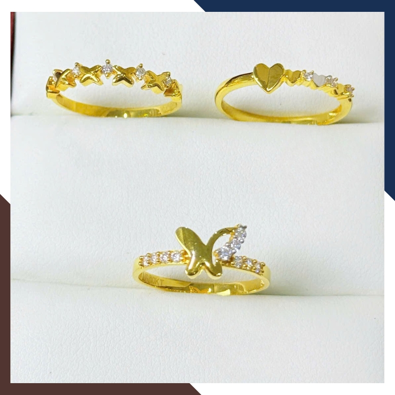 Nhẫn vàng tây nữ 10K NVN391 – BST nhẫn mỏng layering đẹp