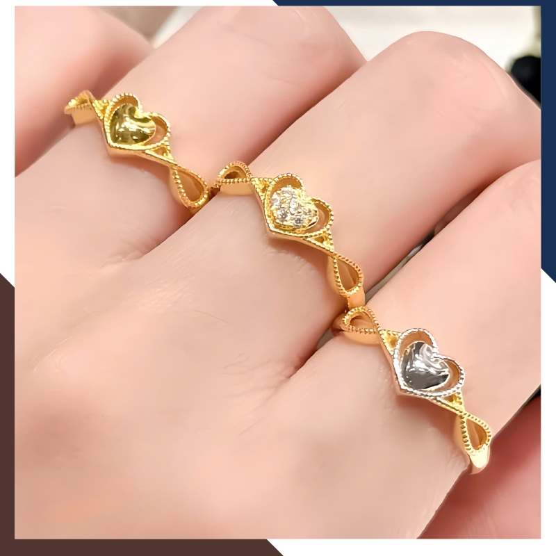 Nhẫn vàng tây nữ 10k NVN402 – Thiết kế trái tim lãng mạn