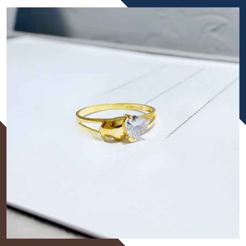 Nhẫn vàng tây nữ 10k NVN402 – Thiết kế trái tim lãng mạn