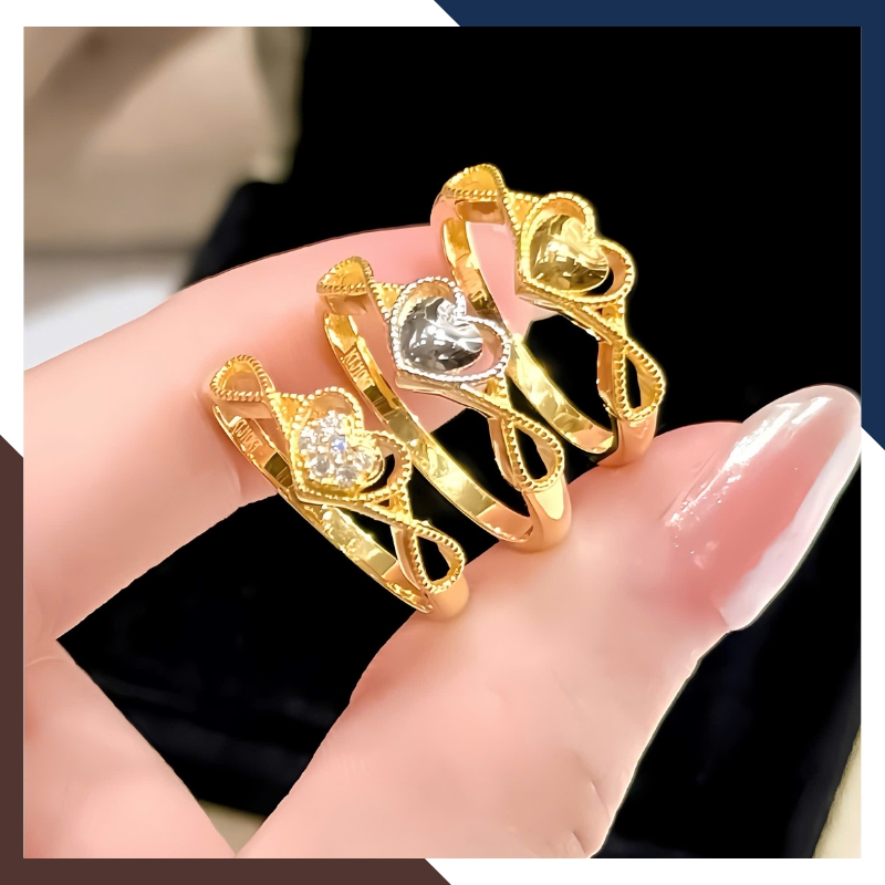 Nhẫn vàng tây nữ 10k NVN402 – Thiết kế trái tim lãng mạn