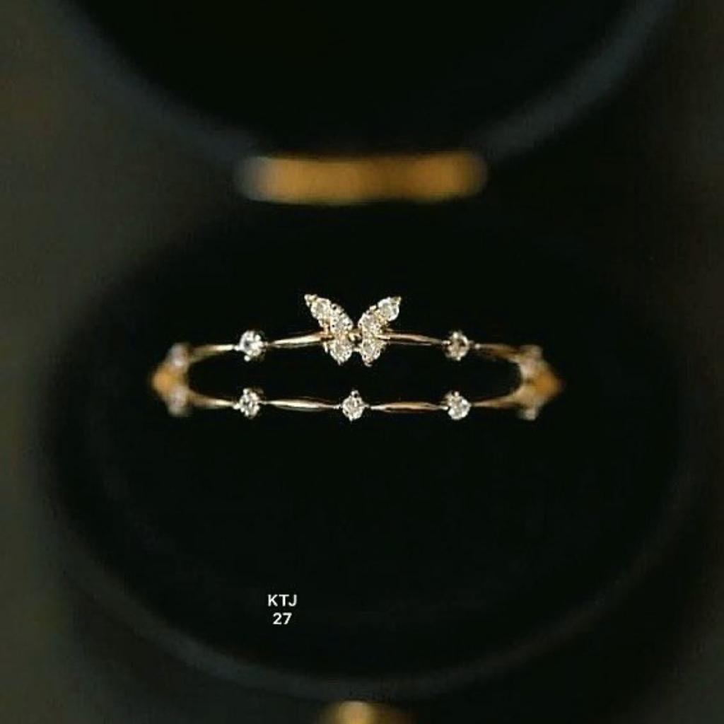 Nhẫn vàng tây nữ 10k hình bướm bản mảnh hợp đeo ngón trỏ