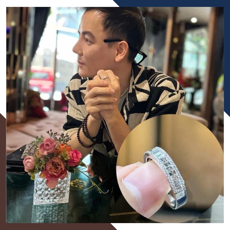 Nhẫn Vàng Trắng Nam Nữ 10k Đính Đá Gate NVN241 Sang Trọng