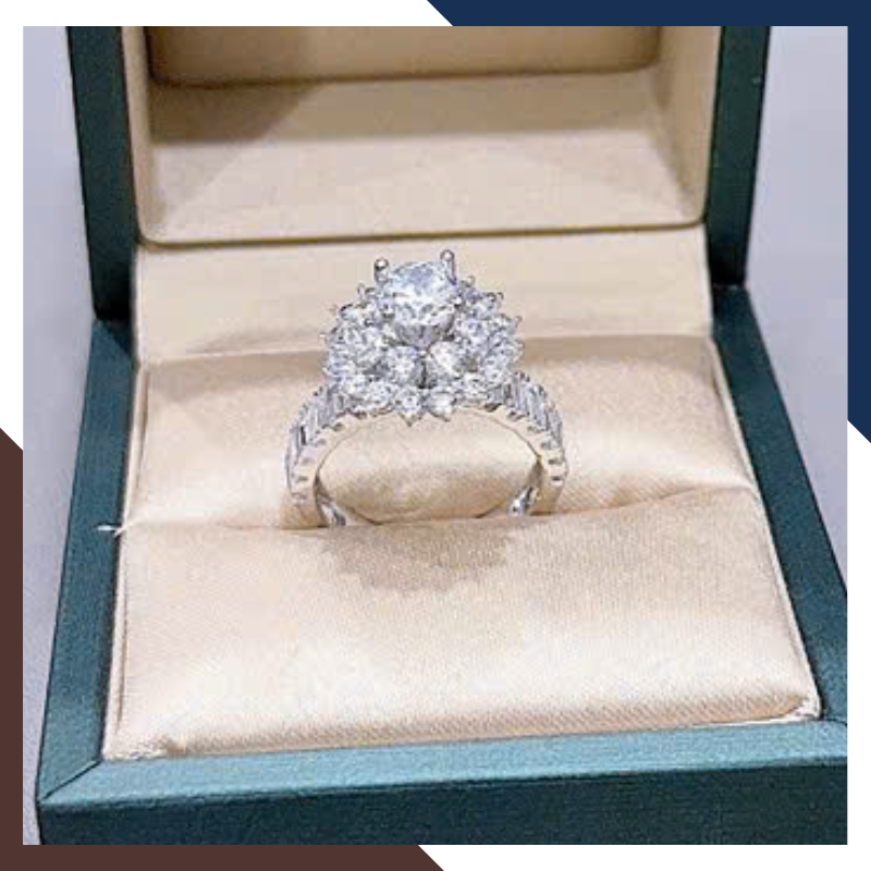 Nhẫn Vàng Trắng Nữ 10k Đính Ổ Đá Cao Sang Trọng NVN242