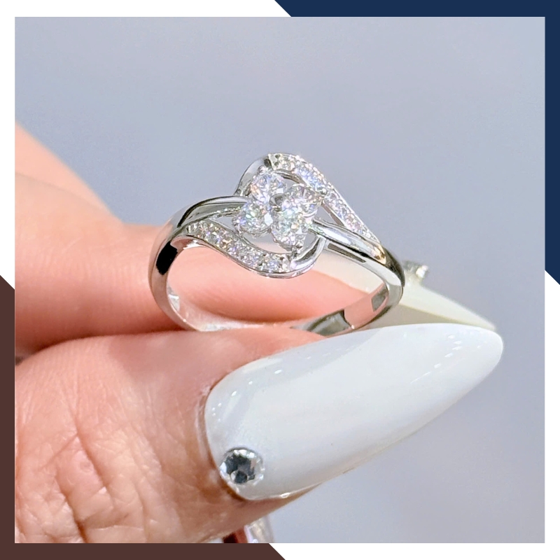 Nhẫn vàng trắng nữ 10k NVN275 – 6 mẫu thanh lịch từ Ngọc Trai Anchi