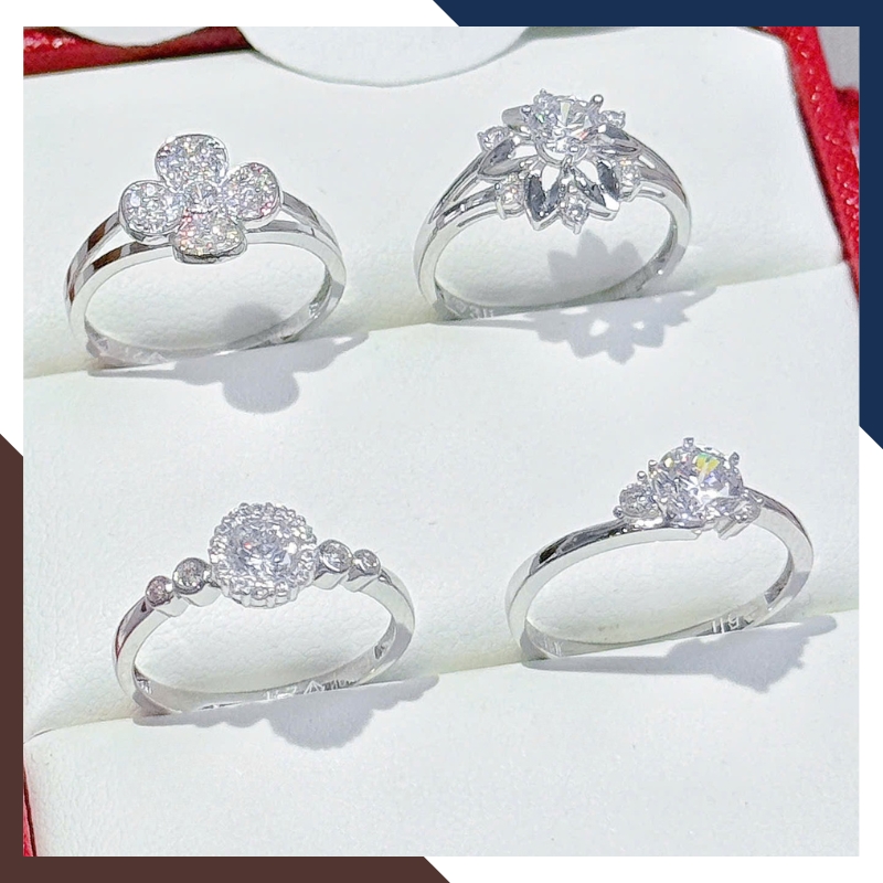 Nhẫn vàng trắng nữ 10k NVN266 – đeo hằng ngày