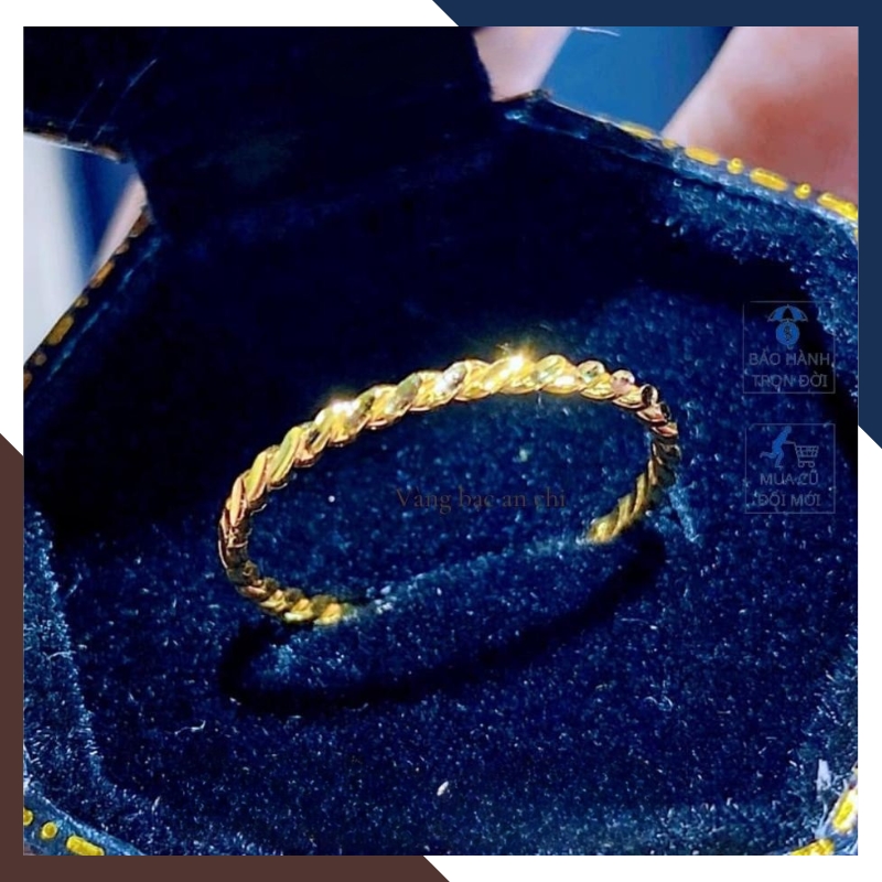 Set 3 Nhẫn Vàng Tây Nữ 10K NVN323 – Thiết Kế Xoắn Thanh Mảnh