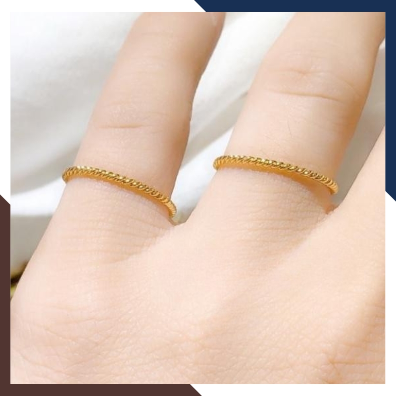 Set 3 Nhẫn Vàng Tây Nữ 10K NVN323 – Thiết Kế Xoắn Thanh Mảnh