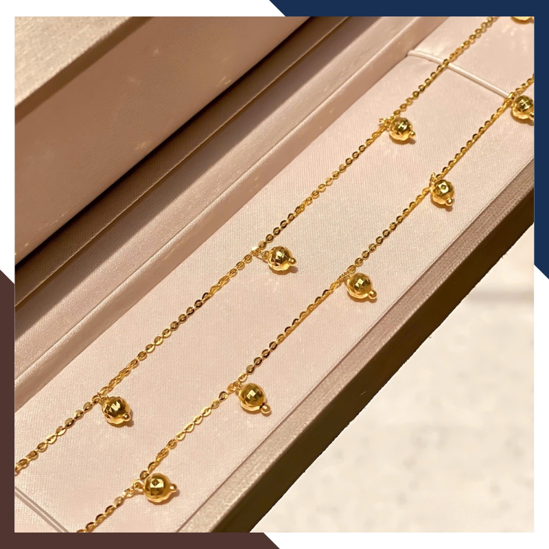 Set Lắc Tay & Lắc Chân Vàng Nữ 10K Mix Chuông Thanh Lịch BTSV28