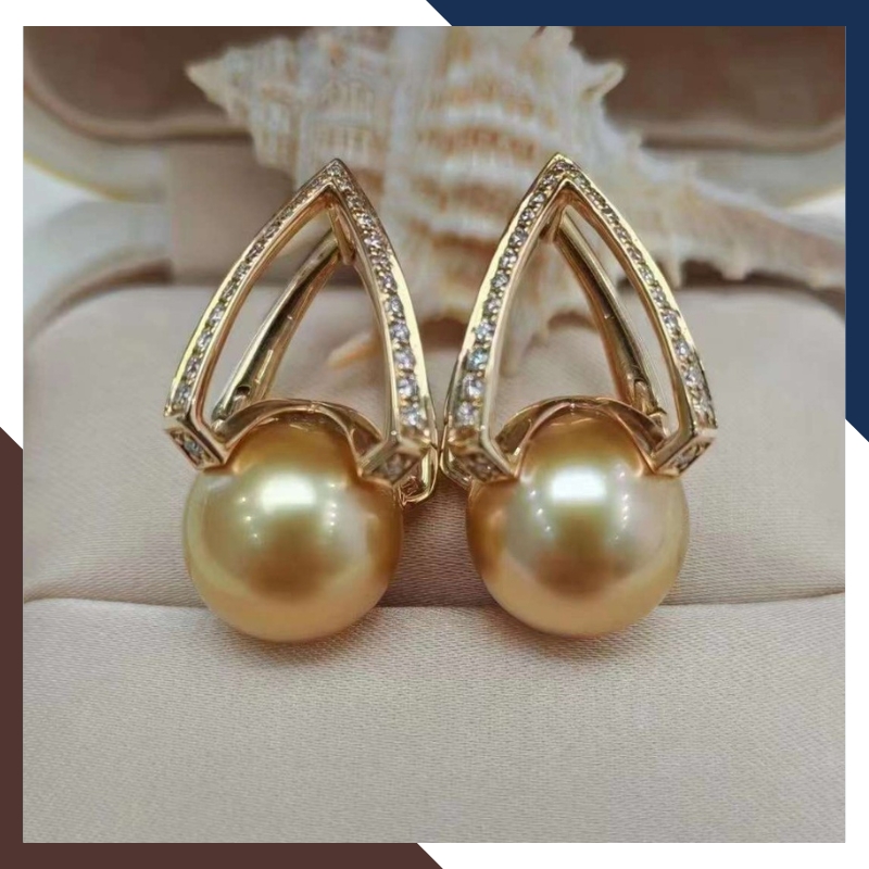 Sét ngọc trai gồm nhẫn bông tai và mặt dây chuyền bằng vàng tây 10k cho nữ đẹp mã 81013T11