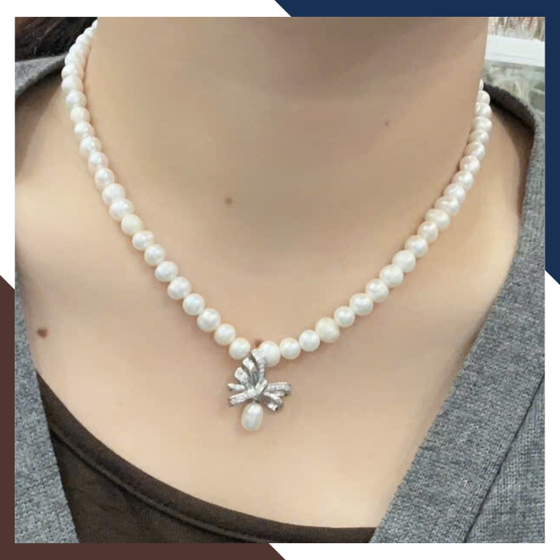 Set ngọc trai thật hình nơ BTSNT97