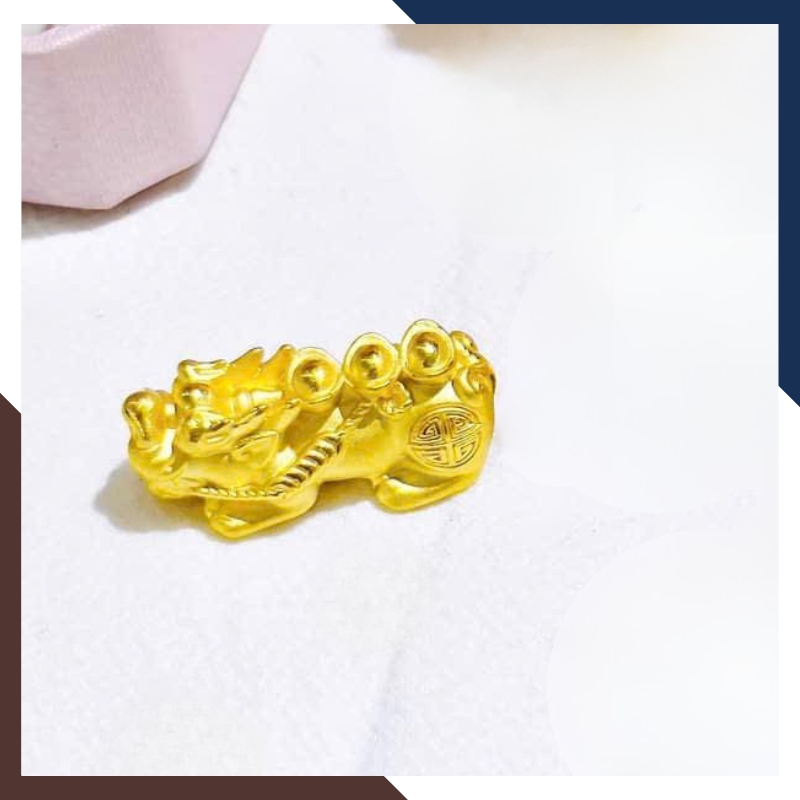 Tỳ Hưu Vàng 24k, Charm Tỳ Hưu Vàng 9999 Mã CHARMV125