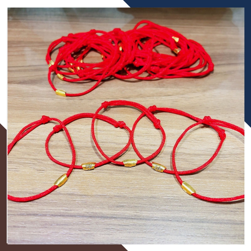 Vòng Charm Hạt Gạo Vàng Tây 10k Cho Nữ VCHV83 | Khắc Chữ Theo Yêu Cầu