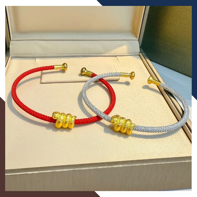 Vòng charm vàng 24k 9999 hình rắn cho nữ tuổi tỵ VCHV17