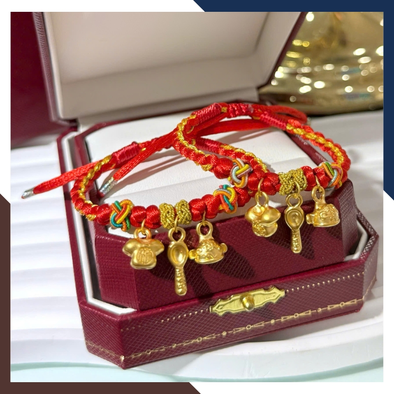 Vòng Charm Vàng 24k Cho Bé Đầy Tháng VCHV53