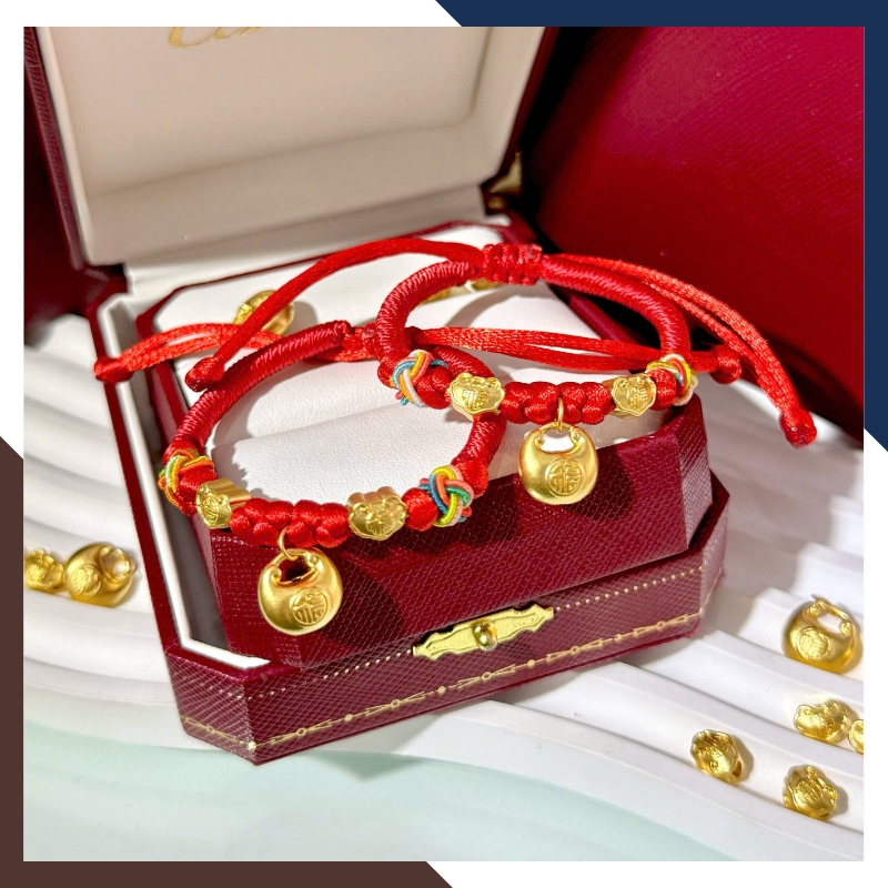 Vòng Charm Vàng 24k Cho Bé Đầy Tháng VCHV53