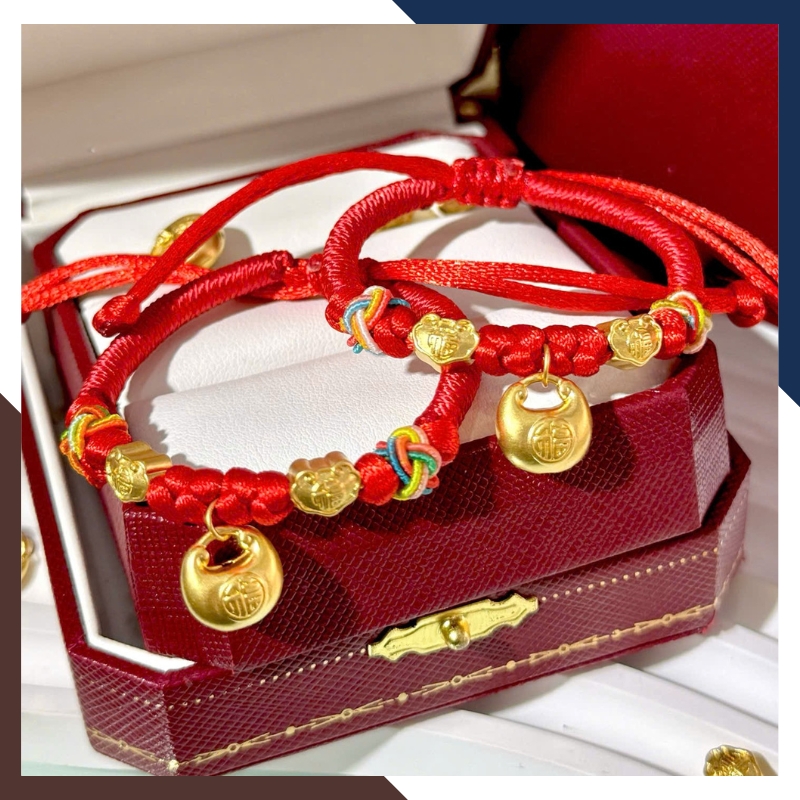 Vòng Charm Vàng 24k Cho Bé Đầy Tháng VCHV53