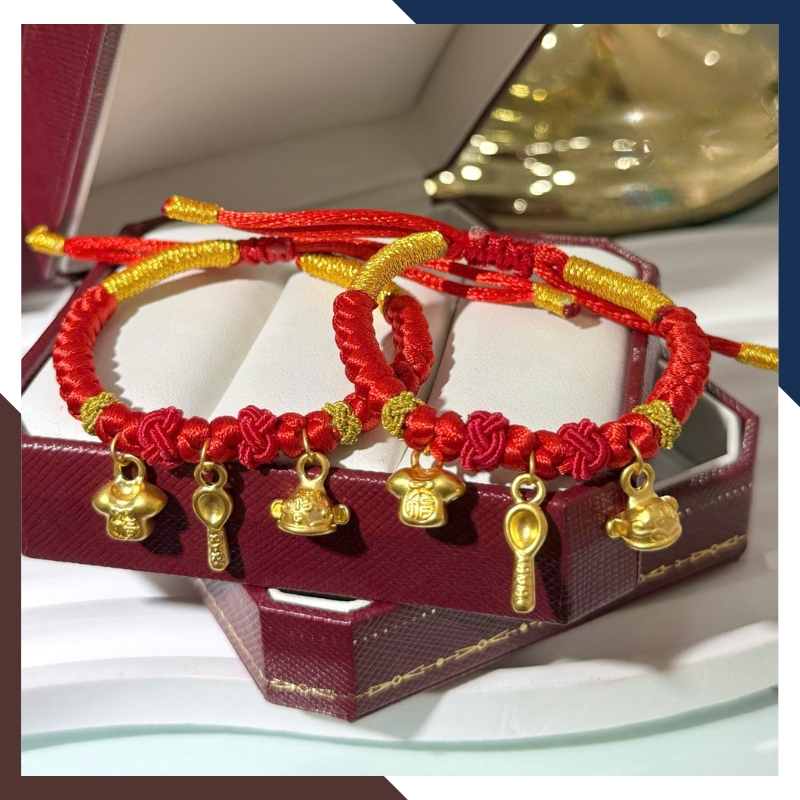 Vòng Charm Vàng 24k Cho Bé Đầy Tháng VCHV53