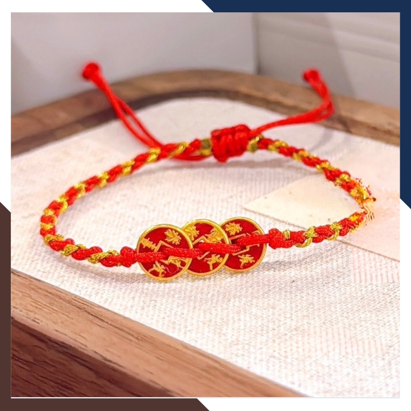 Vòng Charm Vàng 24k Đồng Xu Kim Tiền Tài Lộc Cho Nữ VCHV61