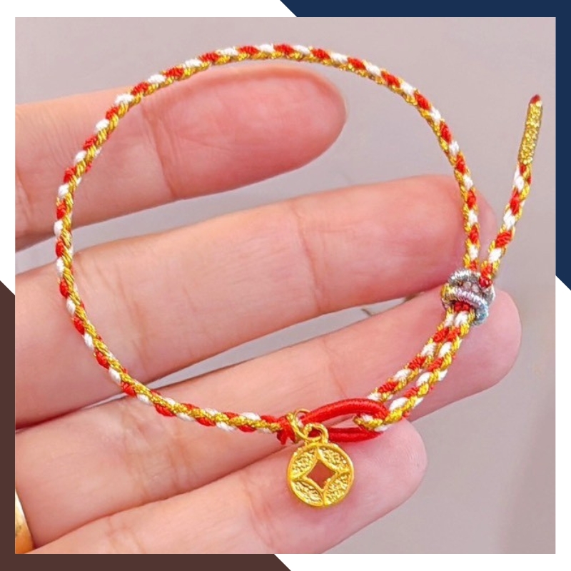 Vòng Charm Vàng 24k Đồng Xu Kim Tiền Tài Lộc Cho Nữ VCHV61