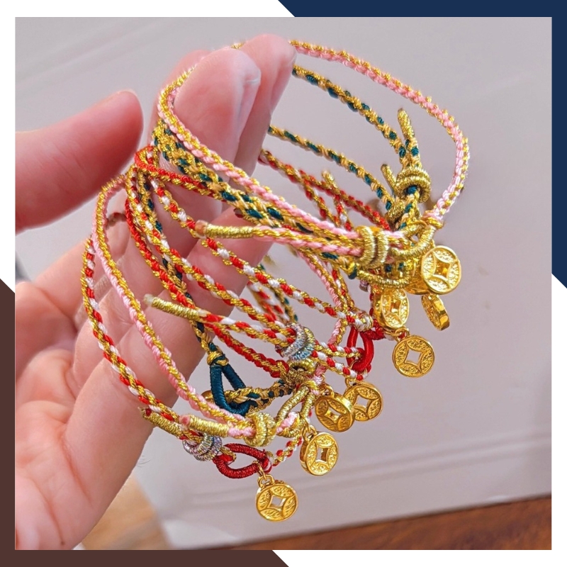 Vòng Charm Vàng 24k Đồng Xu Kim Tiền Tài Lộc Cho Nữ VCHV61