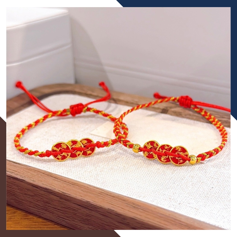 Vòng Charm Vàng 24k Đồng Xu Kim Tiền Tài Lộc Cho Nữ VCHV61