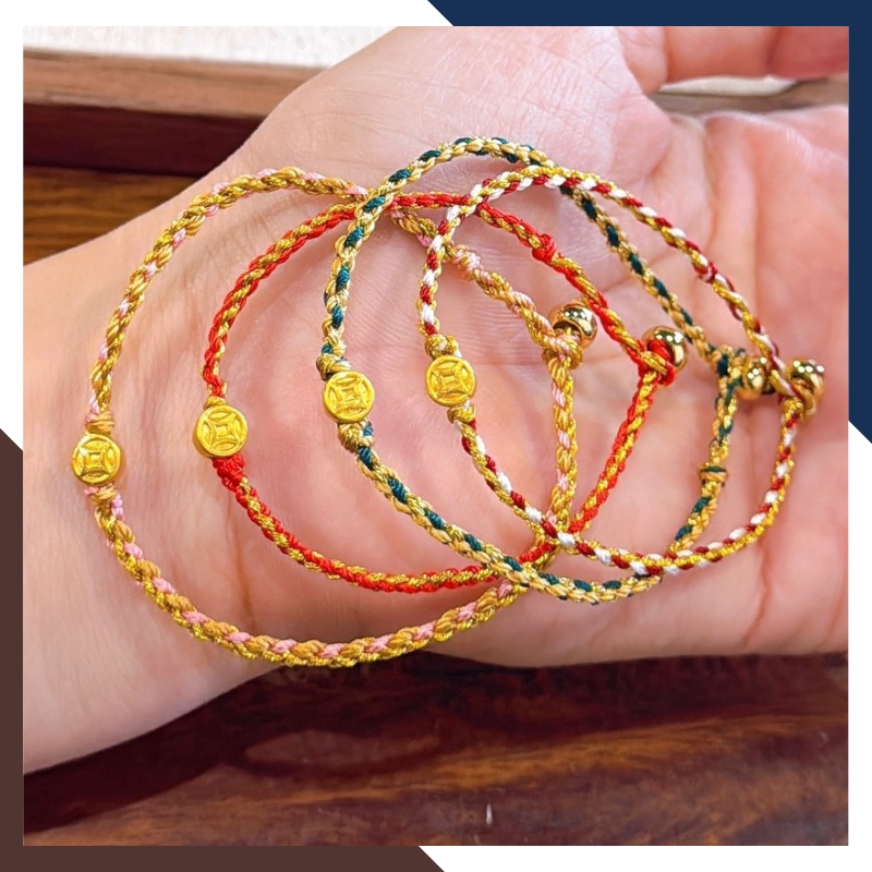 Vòng Charm Vàng 24k Đồng Xu Kim Tiền Tài Lộc Cho Nữ VCHV61