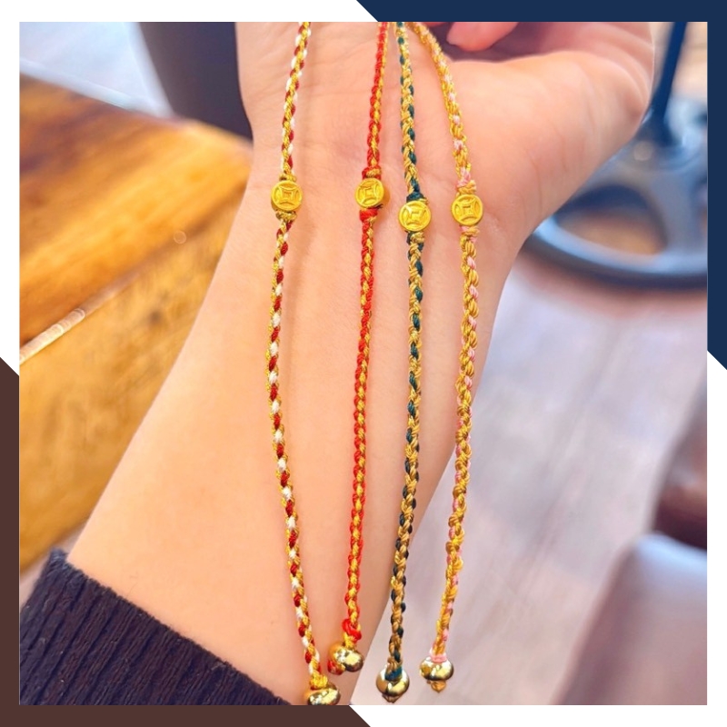 Vòng Charm Vàng 24k Đồng Xu Kim Tiền Tài Lộc Cho Nữ VCHV61