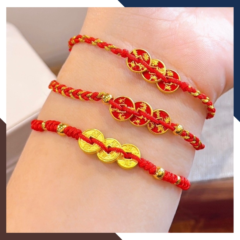 Vòng Charm Vàng 24k Đồng Xu Kim Tiền Tài Lộc Cho Nữ VCHV61