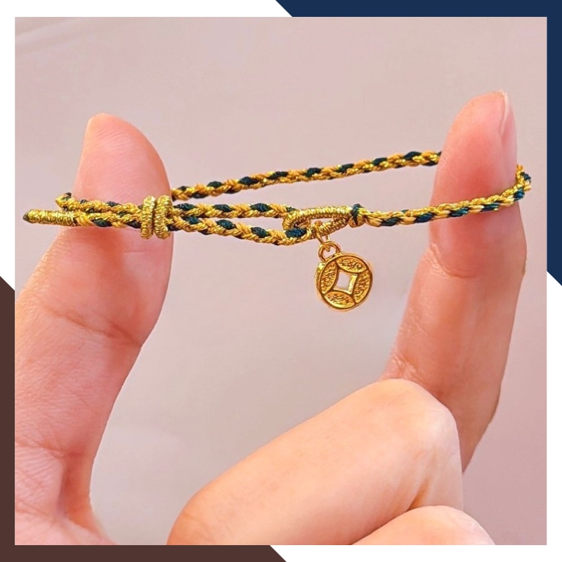 Vòng Charm Vàng 24k Đồng Xu Kim Tiền Tài Lộc Cho Nữ VCHV61