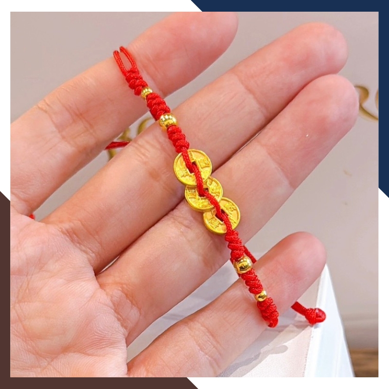 Vòng Charm Vàng 24k Đồng Xu Kim Tiền Tài Lộc Cho Nữ VCHV61