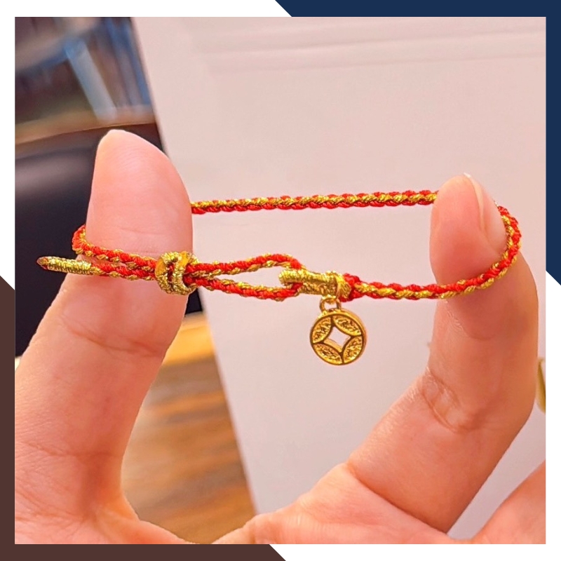 Vòng Charm Vàng 24k Đồng Xu Kim Tiền Tài Lộc Cho Nữ VCHV61