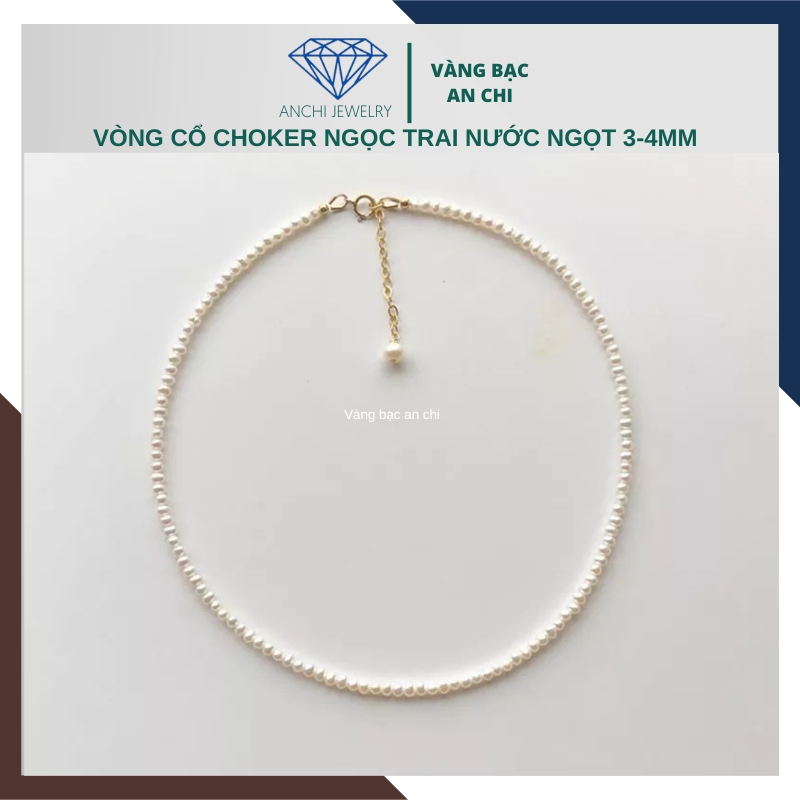 Vòng cổ choker ngọc trai nhỏ 3mm thời trang cho nữ mã 34CH320