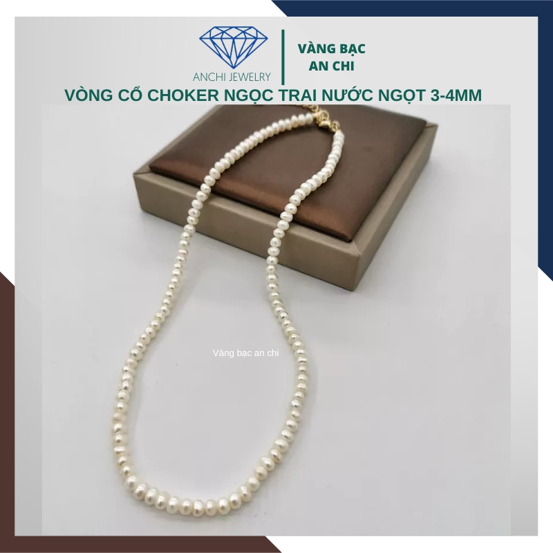 Vòng cổ choker ngọc trai nhỏ 3mm thời trang cho nữ mã 34CH320