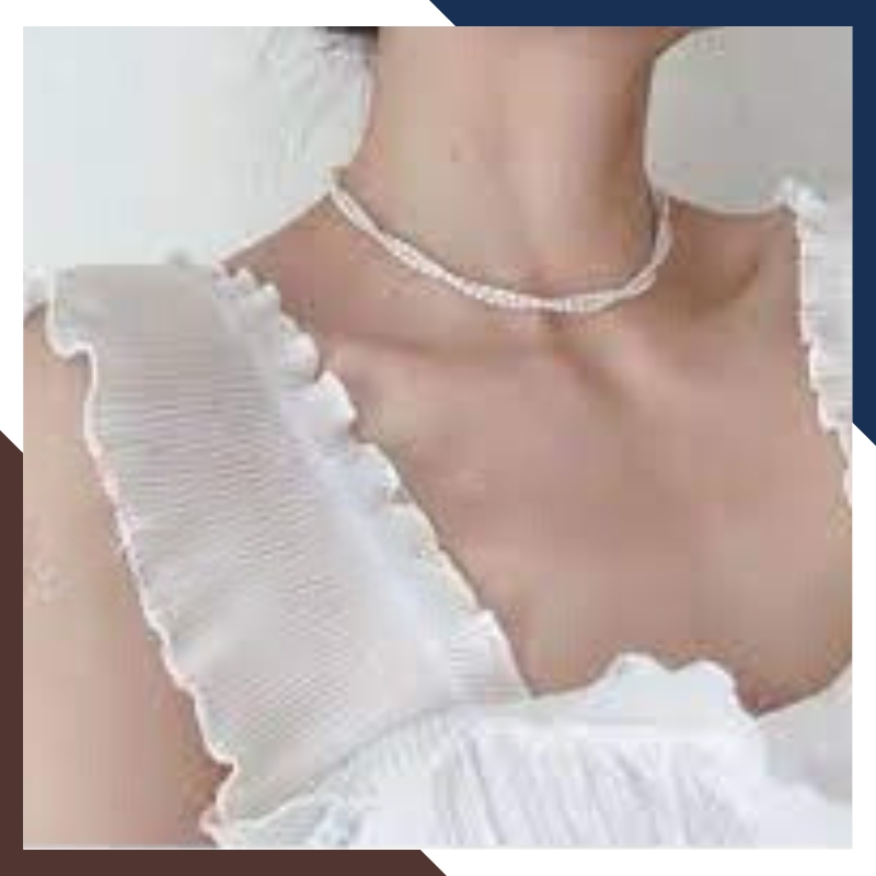 Vòng cổ choker ngọc trai nhỏ 2 vòng đôi mã 35CH280