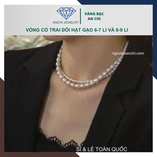 Vòng cổ choker ngọc trai 2 vòng đôi mặc áo dài cho nữ 5689AC400