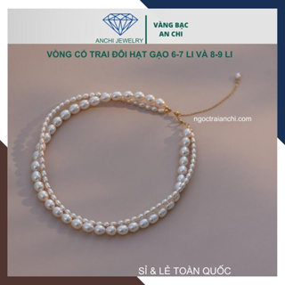 Vòng cổ choker ngọc trai 2 vòng đôi mặc áo dài cho nữ 5689AC400
