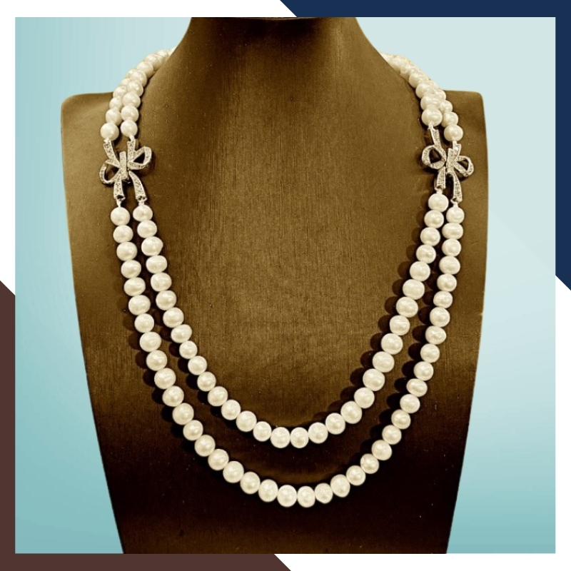 Vòng cổ ngọc trai 2 tầng dài 50-60cm