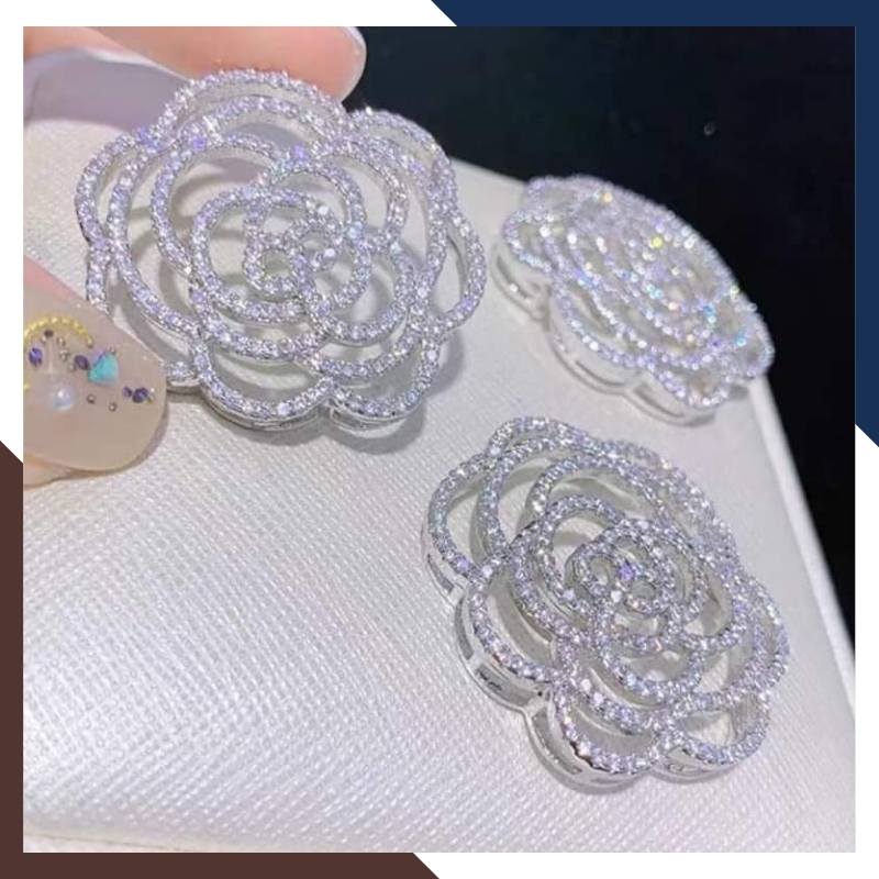 Vòng cổ ngọc trai dài 120cm khóa hoa hồng to, vòng ngọc trai mặc áo dài cho nữ mã 78AC850