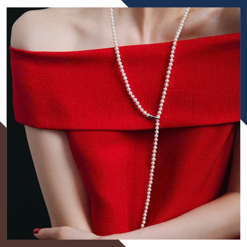 Vòng Cổ Ngọc Trai Dài 90cm Size Nhỏ 6mm Cho Nữ VCNT117