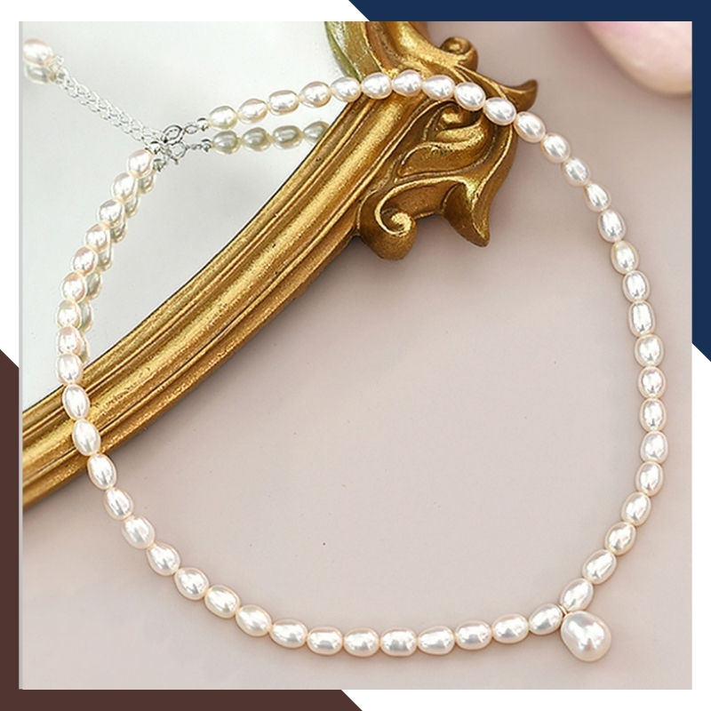 Vòng cổ ngọc trai nước ngọt tự nhiên có mặt cho nữ mã 89B623