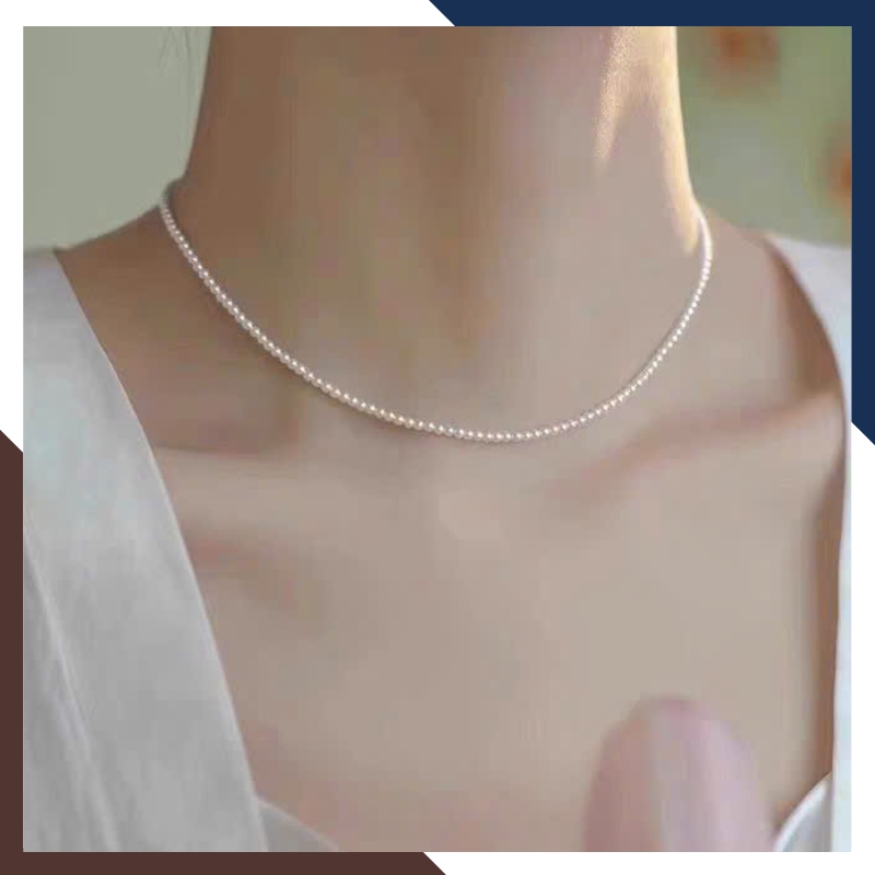 Vòng cổ ngọc trai hạt nhỏ kiểu dáng choker VCNT152