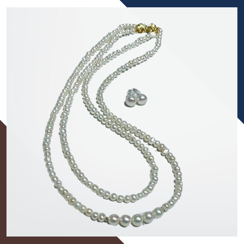 Vòng cổ ngọc trai nhỏ 2 tầng VCNT99