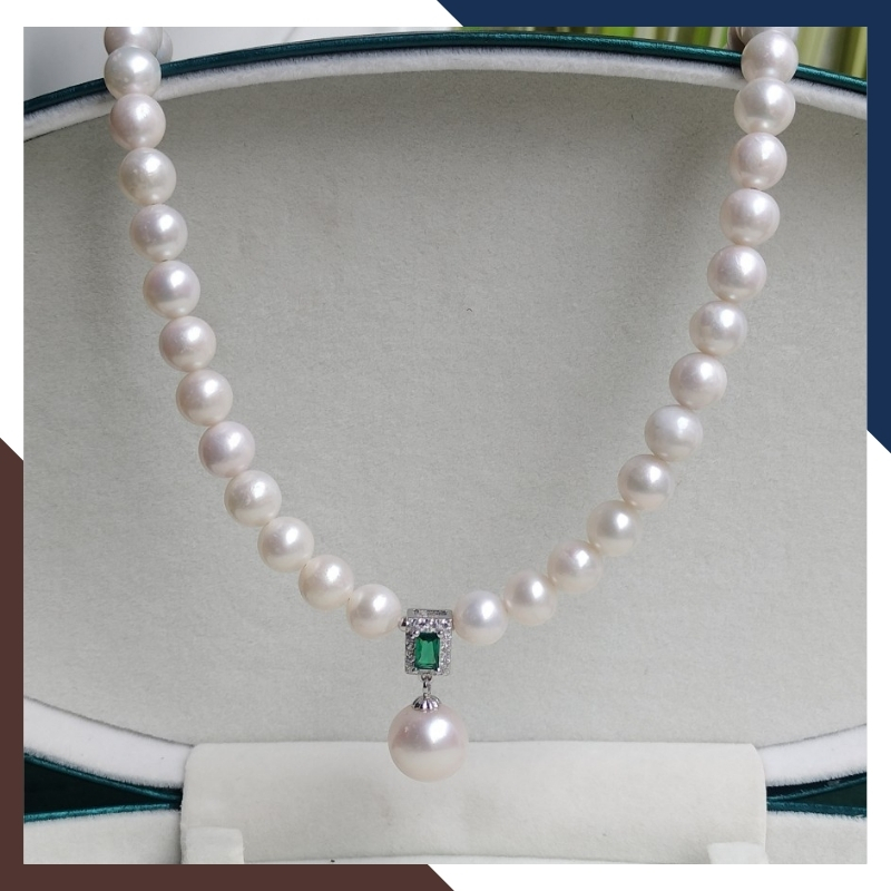 Vòng cổ ngọc trai thật cho mẹ, phụ nữ trung niên mặc áo dài mã 78B1200