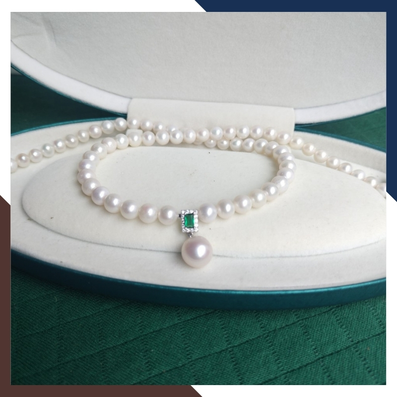 Vòng cổ ngọc trai thật cho mẹ, phụ nữ trung niên mặc áo dài mã 78B1200