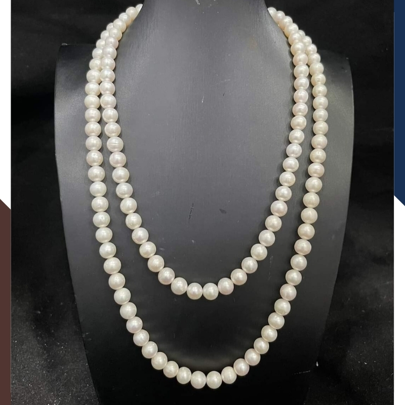 Vòng cổ ngọc trai 2 vòng đôi mặc áo dài đẹp cho nữ 89K65T300