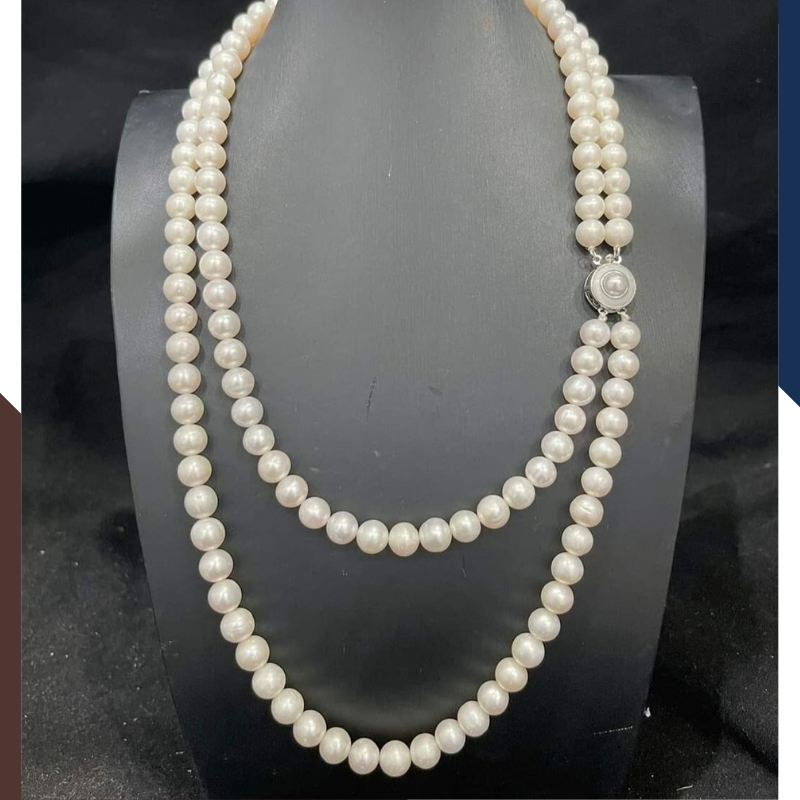 Vòng cổ ngọc trai 2 vòng đôi mặc áo dài đẹp cho nữ 89K65T300