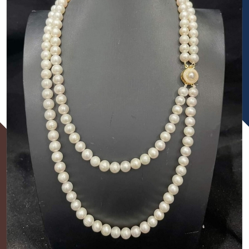 Vòng cổ ngọc trai 2 vòng đôi mặc áo dài đẹp cho nữ 89K65T300