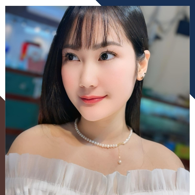 Vòng cổ choker ngọc trai nước ngọt khóa vàng 10k mã 78B1245