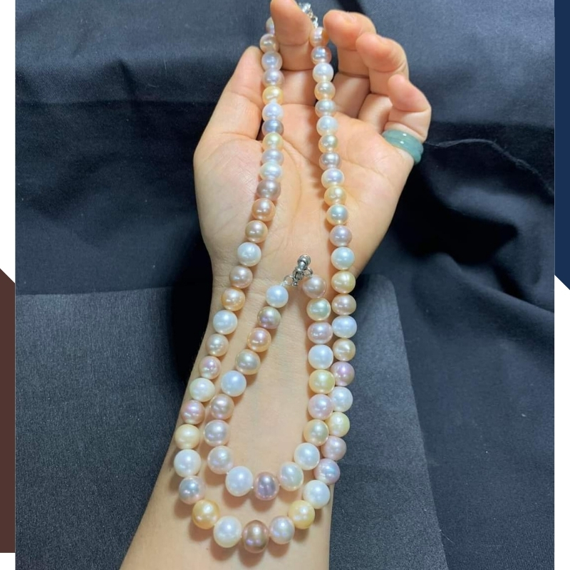 Vòng cổ ngọc trai tứ quý cao cấp mặc áo dài cho nữ 11C1200K25