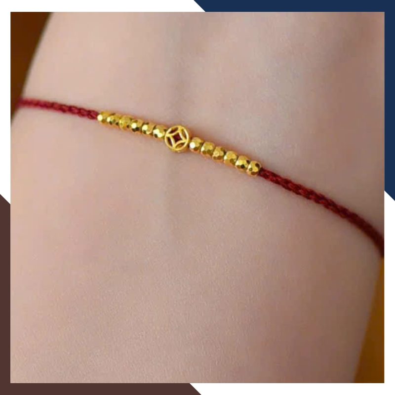 Vòng Tay Chỉ Đỏ Kim Vàng 24k 9999 May Mắn Cho Nữ VCHV85